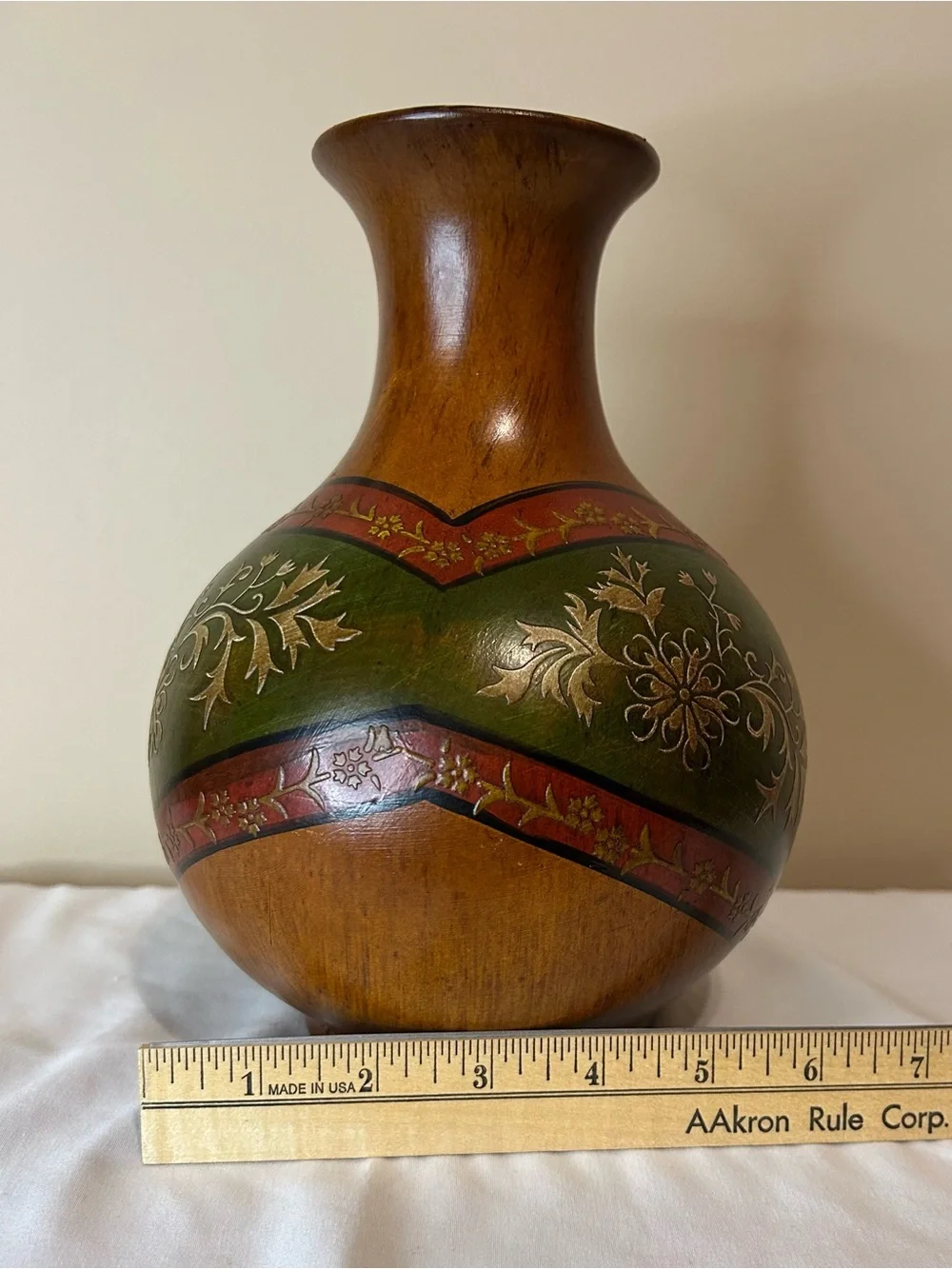 Hand-Painted Decorative Vase Made to look like Wood.